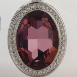 Looking glass pendant, antique pink